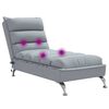 vidaXL Massage-Chaiselongue mit Kissen Hellgrau Stoff