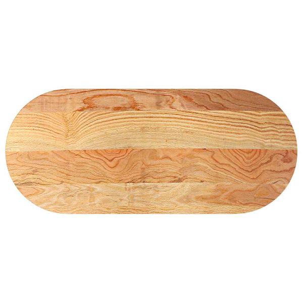 vidaXL Tischplatte Hellbraun 140x60x2 cm Massivholz Eiche Oval