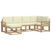 vidaXL Outdoor-Sofagarnitur 6 stk. Wei&szlig; und Creme Polyester