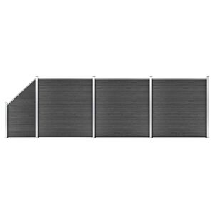 vidaXL Zaunelement Set WPC 619x(105-186) cm Schwarz