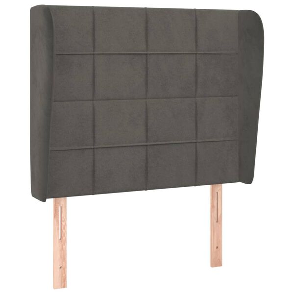 vidaXL Kopfteil mit Ohren Dunkelgrau 103x23x118/128 cm Samt