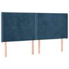 vidaXL LED Kopfteil Dunkelblau 163x16x118/128 cm Samt