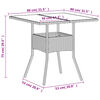 vidaXL Gartentisch mit Glasplatte Wei&szlig; 80x80x75 cm Poly Rattan