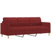 vidaXL 3-Sitzer-Sofa mit Hocker Weinrot 210 cm Stoff