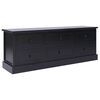 vidaXL TV-Schrank Schwarz 108x30x40 cm Massivholz Paulownia