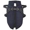 vidaXL Hundemantel mit Geschirr Marineblau S Fleece und Polyester