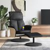 vidaXL Massagesessel mit Fu&szlig;hocker Schwarz Kunstleder