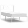 vidaXL Bettgestell mit Kopfteil Metall Wei&szlig; 90x190 cm