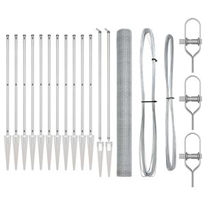 vidaXL Sechseckzaun mit Pfosten 25 x 1,5 m Verzinkter Stahl Silber