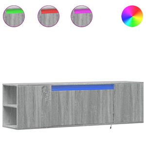 vidaXL TV-Wandschrank mit LED-Beleuchtung Grau Sonoma 135x31x39,5 cm