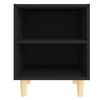 vidaXL Nachttische mit Massivholz-Beinen 2 Stk. Schwarz 40x30x50 cm