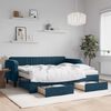 vidaXL Tagesbett Ausziehbar mit Schubladen Blau 90x200 cm Samt