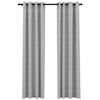 vidaXL Verdunkelungsvorh&auml;nge &Ouml;sen Leinenoptik 2 Stk. Grau 140x225 cm