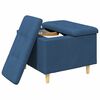 vidaXL Aufbewahrungsottomane mit Kissen Blau 60 x 60 x 45 cm Stoff