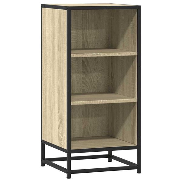 vidaXL Sideboard Sonoma-Eiche 35,5x35x76 cm Holzwerkstoff und Metall