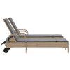 vidaXL Sonnenliegen mit Auflagen 2 Stk. Beige Poly Rattan