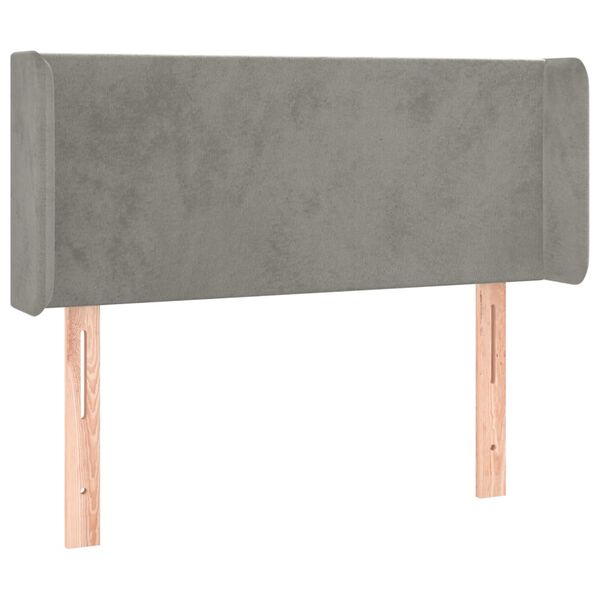vidaXL Kopfteil mit Ohren Hellgrau 93x16x78/88 cm Samt