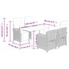 vidaXL 5-tlg. Garten-Essgruppe mit Kissen Schwarz Poly Rattan