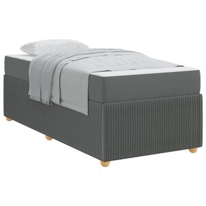 vidaXL Bettrahmen mit Matratze Dunkelgrau 80 x 200 cm Stoff