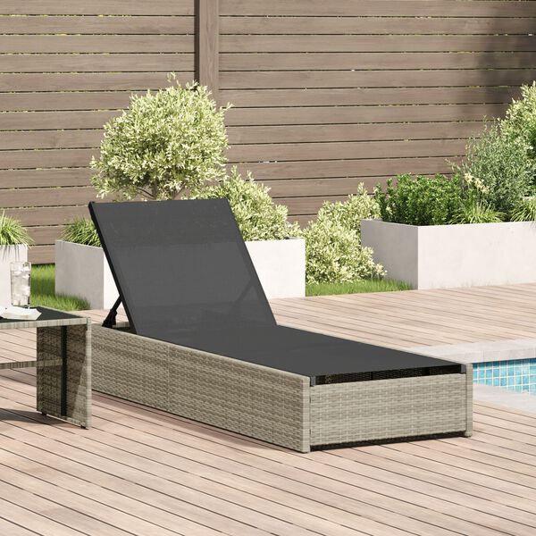 vidaXL Sonnenliege Beige 200,5 x 70 x 75 cm Poly-Rattan