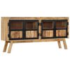 vidaXL Sideboard Braun und Schwarz 160x30x76 cm Massivholz Mango