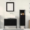 vidaXL Badezimmerm&ouml;bel-Set mit Regal 3 pcs Schwarz Holzwerkstoff