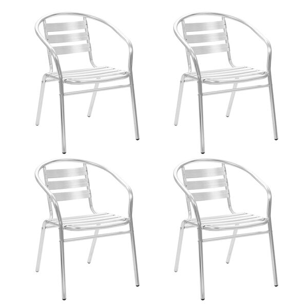vidaXL 5-tlg. Garten-Essgruppe Aluminium Silbern