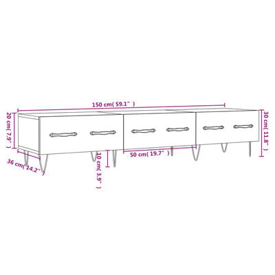 vidaXL TV-Schrank Weiß 150x36x30 cm Holzwerkstoff