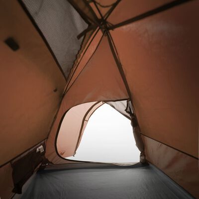 vidaXL Kuppel-Campingzelt 3 Personen Grau und Orange Wasserdicht