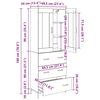 vidaXL Highboard mit Schubladen 2 pcs Artisan-Eiche Holzwerkstoff