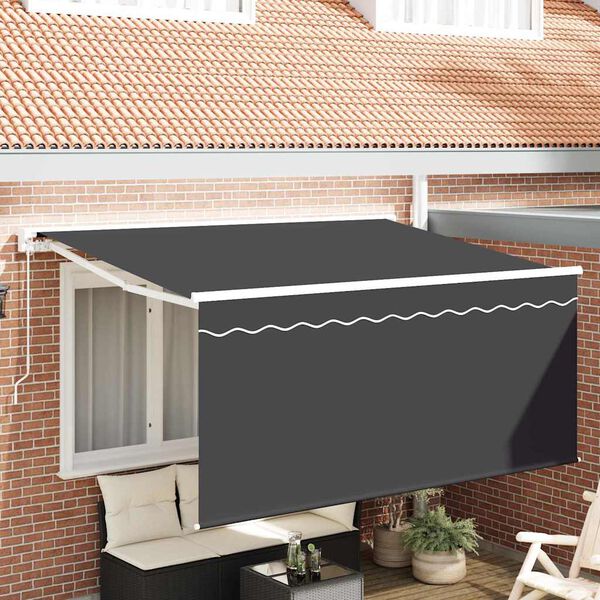 vidaXL Einziehbare Markise Gestreift Anthrazit 300 x 200 cm Stoff