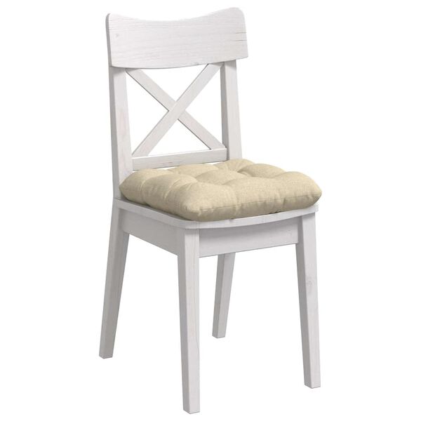 vidaXL Sitzkissen 4 pcs Creme 40 x 40 x 12 cm Stoff