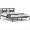 vidaXL Massivholzbett Grau 135x190 cm