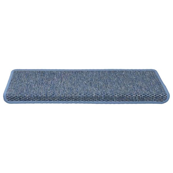 vidaXL Treppenmatten Selbstklebend Sisal-Optik 15 Stk. 65x21x4 cm Blau