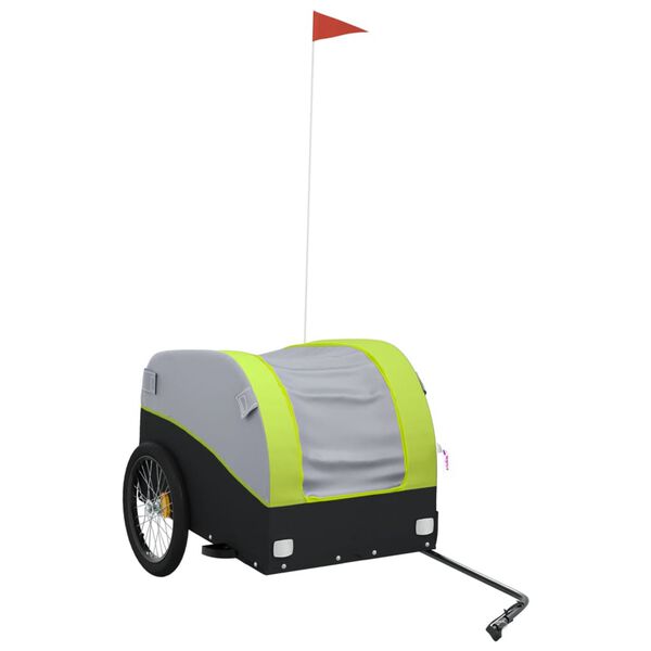 vidaXL Fahrradanh&auml;nger Schwarz und Gr&uuml;n 45 kg Eisen