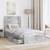 vidaXL Aufbewahrungsbett Beton Grau 90 x 190 cm Holzwerkstoff