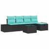 vidaXL Gartensofa-set 6 stk. Schwarz Poly-Rattan