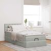 vidaXL Ottoman-Bett mit Matratze & LEDs Hellgrau 80x200 cm Samt