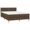 vidaXL Boxspringbett mit Matratze & LED Dunkelbraun 140x190 cm Stoff