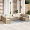 vidaXL Sofa Set mit Kissen 10 pcs Beige Poly-Rattan