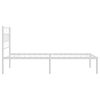 vidaXL Metallbett ohne Matratze mit Kopfteil Wei&szlig; 75x190 cm