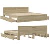vidaXL Bettgestell mit Kopfteil Sonoma-Eiche 180x200 cm Holzwerkstoff