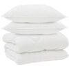vidaXL Winterbettdecke mit Kissen 3 pcs Wei&szlig; Mikrofaser