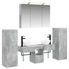 vidaXL Badezimmerm&ouml;bel-Set 6 stk. Betongrau Ingenieurholz und Glas