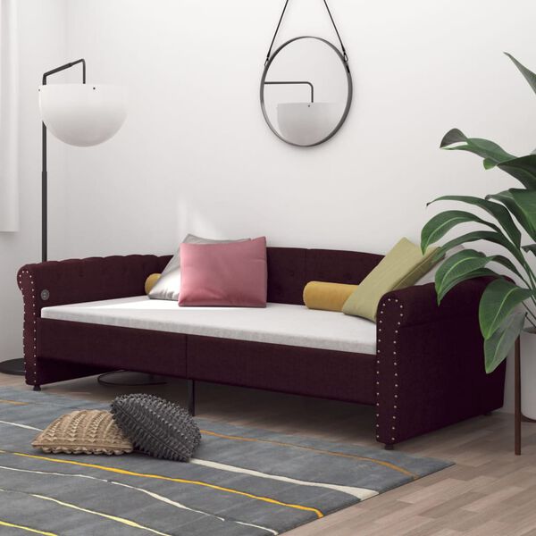 vidaXL Tagesbett mit Matratze USB Lila Stoff 90x200 cm