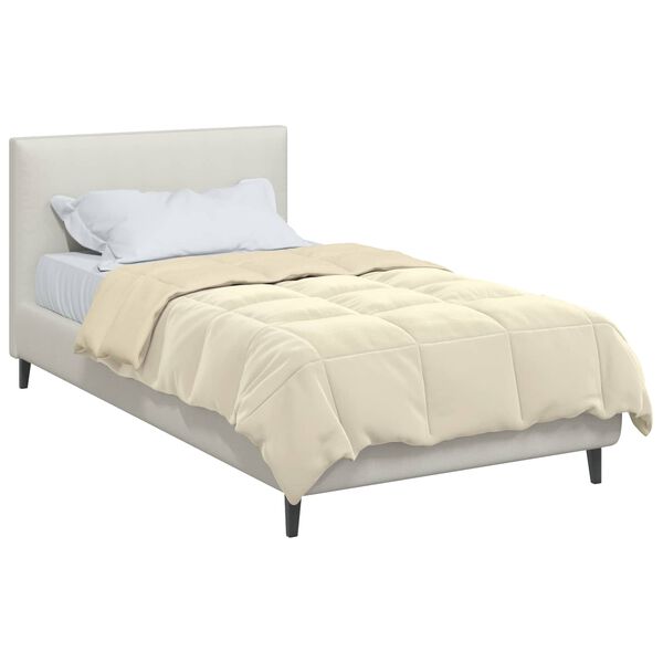 vidaXL Sommerdecke Gepolstert Creme 155 x 220 cm Mikrofaser