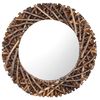 vidaXL Wandspiegel 60 cm Teak Rund