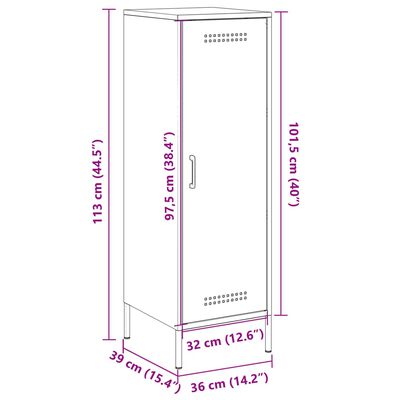 vidaXL Highboard Weiß 36x39x113 cm Stahl