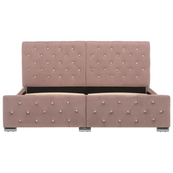 vidaXL Bettgestell Rosa Samt 160x200 cm