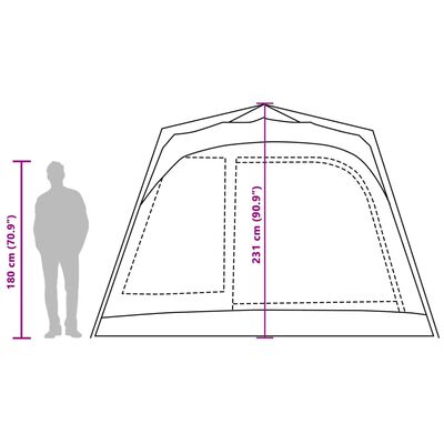 vidaXL Familienzelt für 7 Personen Grün Quick Release